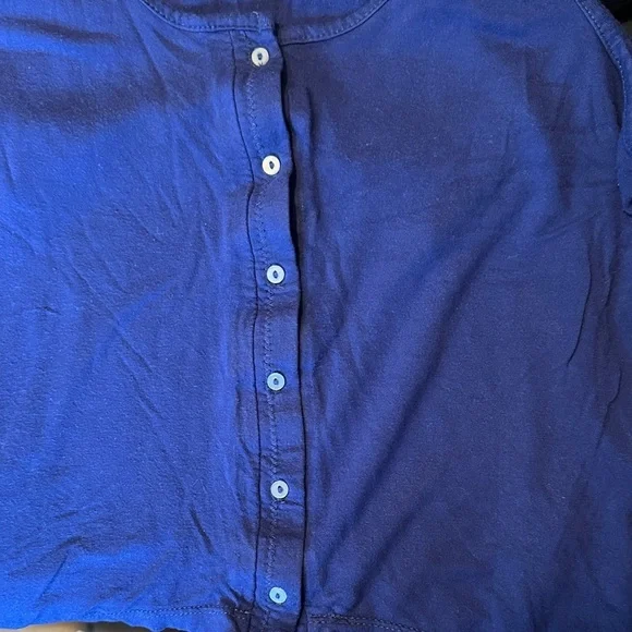 🌸Garage Deep Blue Button-Front Tank Top - Picture 6 of 6